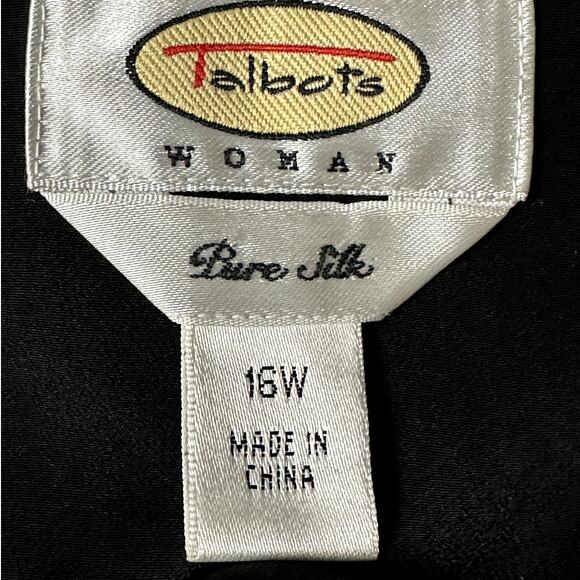 Talbots !00% Silk Black Beaded Sequins Festive Evening Party Formal Size 16W Top - Picture 8 of 11